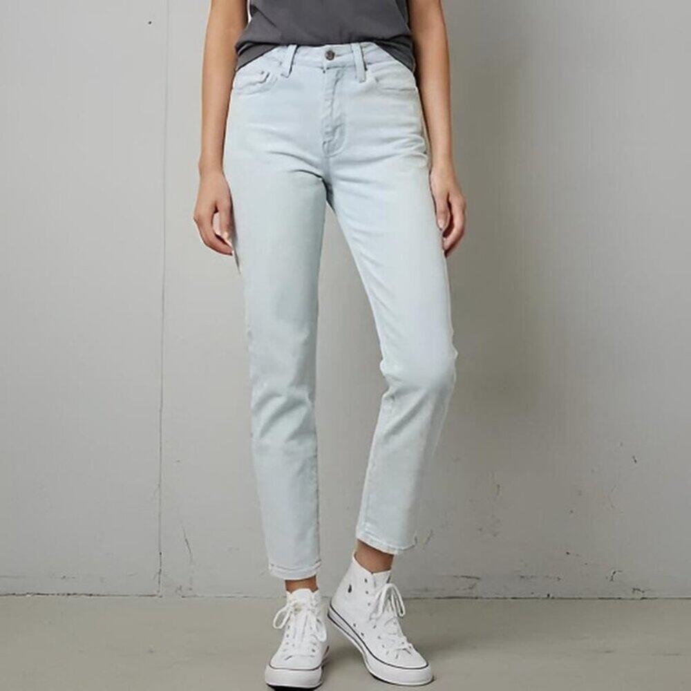 NWT Levi's 501 Original Cropped Jeans Acid Blue Splash Light Wash 25x26 RARE - Picture 4 of 13